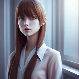 Anime, female student studying on window,perfect face, cool face, ultra detail, unreal engine 5, cinema4d, sun light, studio lighting --ar 1:1 --v 4