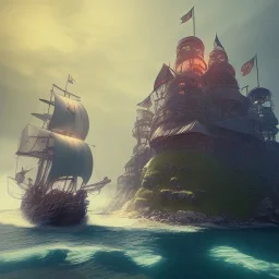 Pirate unreal engine 5, octane render, cinematic