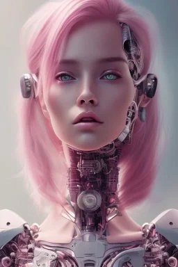 cyborg, pink hair,seven , perfekt, real, dream