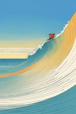 [illustration by Moebius] À l’aube, je me lève, Vers La Piste, la planche sous le bras, Sur la vague, je me lève aussi, Une, deux, trois fois, je vole.