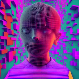 glitch art in 3d