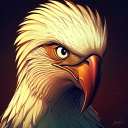 eagle, portrait.intricate detail,.studio ghibli,andrea bonelli,Kilian Eng,Ohrai, Dan Craig character, style.