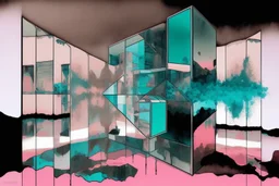 ink and paint of holo sizzle, arafed nonsense contradicting, double negative vibe, unnerving vibe, whimisical influence, grotesque vibe, ink and tint leak, minimal, brutalist, juxtaposition, amazing reflections