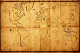 an old weathered land-map