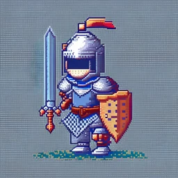 A kid medieval knight, pixel art style