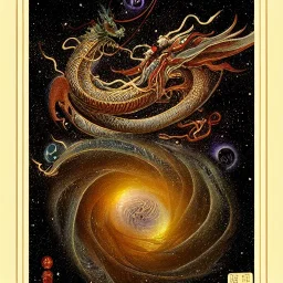 the galaxy, milky way as chinese dragon in night sky, 8k resolution, fine-detailed, intricate, elaborate, high-quality, brian froud, howard lyon, selina french, anna dittmann, annie stokes, lisa parker, greg rutowski,