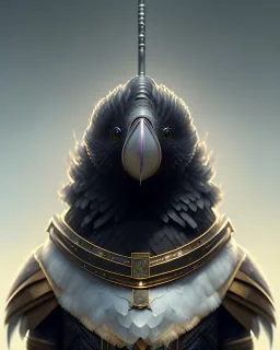 "black feathered, rogue, mysterious Kenku male, bird, full-scale head and shoulders portrait, 8k resolution concept art portrait by Greg Rutkowski, Artgerm, WLOP, Alphonse Mucha dynamic lighting hyperdetailed intricately detailed Splash art trending on Artstation triadic colors Unreal Engine 5 volumetric lighting Splash art fantasy"