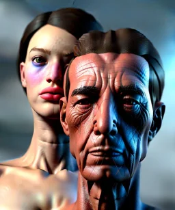 8K, a Highly detailed stunning full-frame portrait of a naked man and woman, wide-angle view, a realistic face, volumetric lighting, volumetric clouds