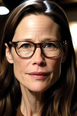 Jennifer Garner con 15 años piel grasosa y lentes