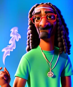 Snoop Dogg, smoke weed, burning dollars, weed background, hyper realistic