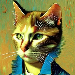 Portrait of a cat by Van Gogh