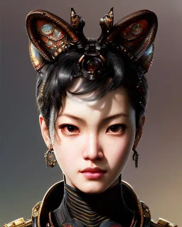 Detailed mechanical, intricate details, full body portrait, keep head in frame, slight, concept art, highly detailed, digital painting, concept art, sharp focus, illustration, art by Yoji Shinkawa, WLOP and greg rutkowski and alphonse mucha and artgerm and yanjun Chen and Junji ito and Makoto Shinkai, HDR, octane render