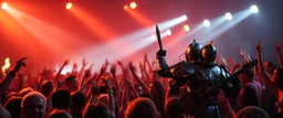 rock concert in knights armor