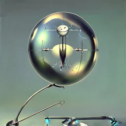 a Soap Bubble including unverse-like complex surgical instruments mixed with musical instruments,Painting By Adrian Ghenie, Rene Magritte, Salvador Dali, Lucian Freud