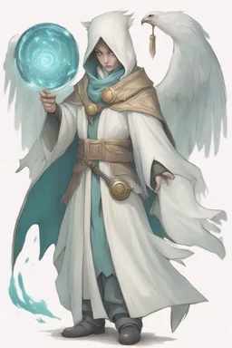 Owlin mage wearing archmagis robes with powerful magic