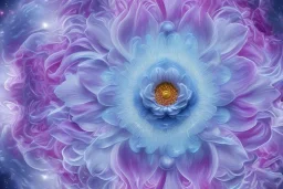 only one cosmic white flower in blue and pink cosmos