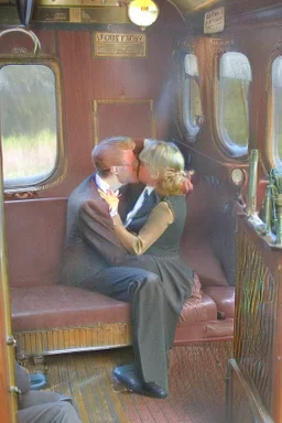 Getting it on in the first class carriage on the steam train.