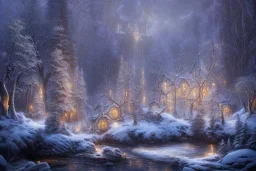 RIVER ROCK FOREST WINTER LANTERN