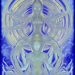 A tantrika activating her sacral chakra by touching her yoni