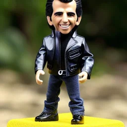 figure smile "the fonz" arthur fonzarelli young greaser jacket winkler toy doll face boot (plastic black hair) full body in package (two thumbs-up) 2022