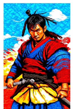 pop art pixels 1000 images samurai