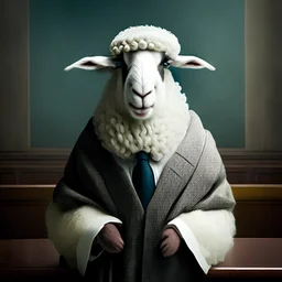 A sheep dressed as a lawyer