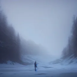 lost, feeling, winter landscape, ice field, crystals, surreal, dreamlike, foggy