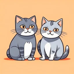 2 cats cartoon