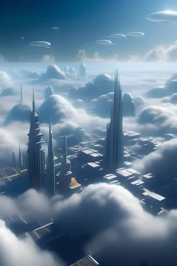 Future city in the clouds