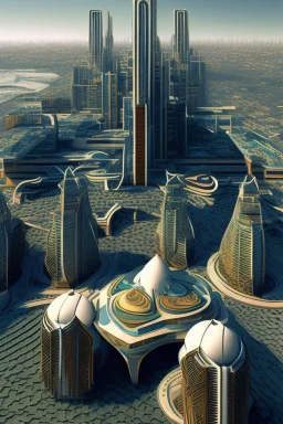 Modern futuristic New Delhi Capital Region in 2100