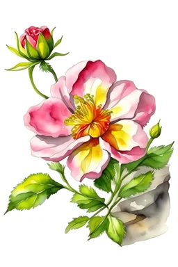 Rock Rose. watercolor drawing