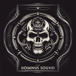 symbol logo for "Dominus Sound" hardstyle music festival, concept art, vector flat, symbol, vector art, hardstyle. text "DOMINUS SOUND"