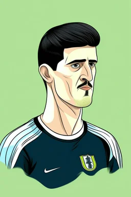 Thibaut Courtois Belgian football player ,cartoon 2d