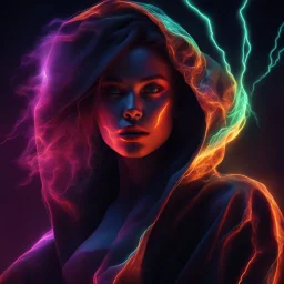 Cosmic dream face, woman, neon, abstract, amazing shadow and lightning, 4k, cinematic, glowing eyes, cosmic, face, dream, space, stars, amazing, art, glowing, fire