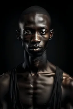 Portrait of a black skinny man, fantasy
