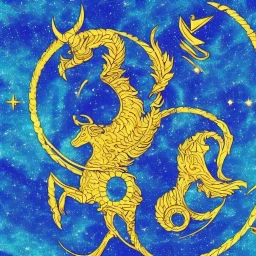 the symbolism of zodiacal sign of Capricorn, colorful