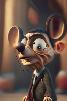 mr bean as funky mouse, 4k, trending on artstation, depth of field, high detail, backlit