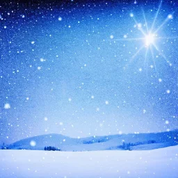 winter landscape, crystal, stars, dreamy