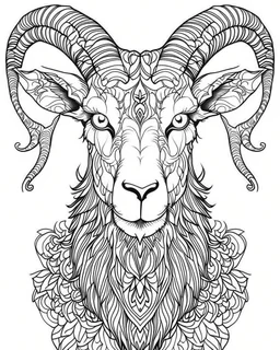 satanist goat tattoo, coloring book page, clean line art, adults drawing book, Black and white only, crisp black lines, sharp lines, coloring page for adults, black and white picture, lots of details, tattoo style,tattoo ideas, full body, without shadows and colors