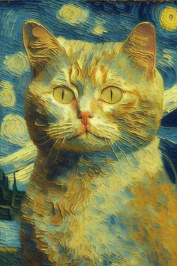 Portrait of a cat by Van Gogh