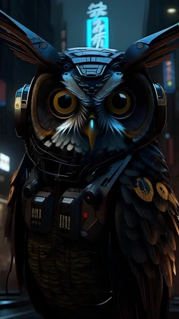 Cyberpunk owl japneses