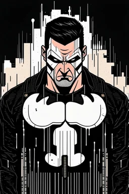 punisher sku;; in the style of Hiroshi Nagai