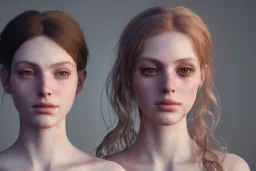 portrait of a couple, girl 1 dressed as life, girl 2 dressed as death, resting heads against each other, beautiful, ethereal, 8k resolution, dynamic lighting