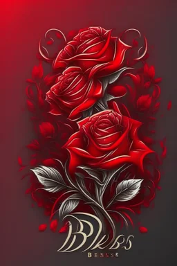 Beautiful roses logo design red