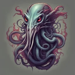 Marion Elegant Dragonewt in horror squid art style