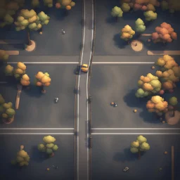 road stylized top down