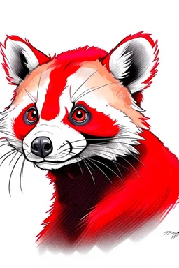 sketch of red panda