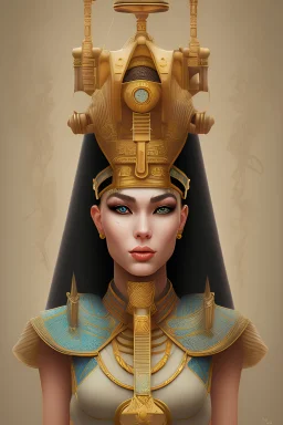 ancient egyption character in a steampunk style