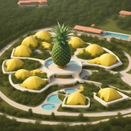 A tourist resort in the shape of a pineapple