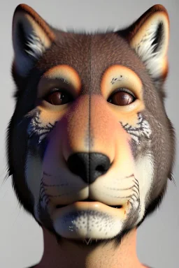 cookie with wolf face. Realistic image.